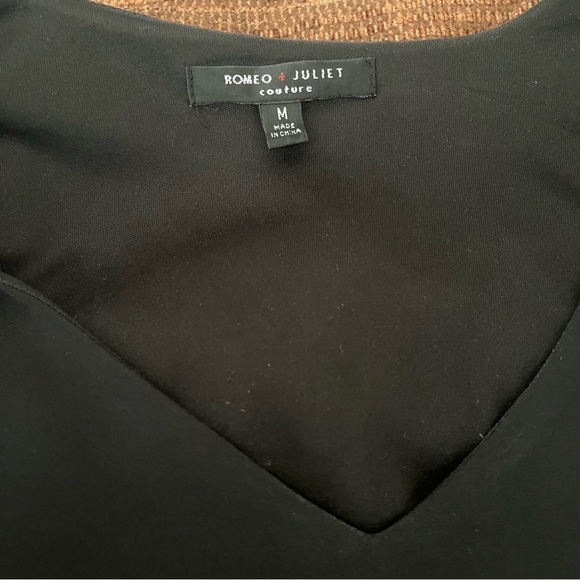 Romeo & Juliet Couture Cape Dress Women's Sz M V-Neck Chiffon Overlay Minimalist - Picture 10 of 10